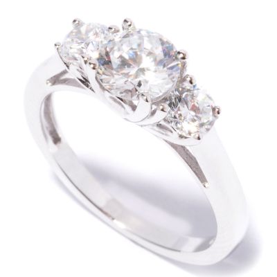 J315851 - Sterling Silver / Platinum Brilliante Three-Stone Ring