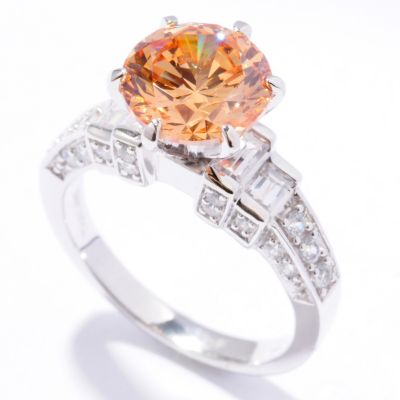 Sterling Silver Champagne & White Brilliante Ring