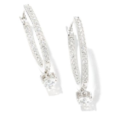 Sterling Silver Brilliante Inside / Outside Drop Hoop Earrings