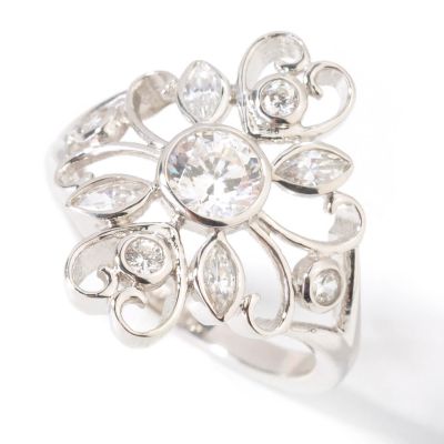 Sterling Silver Brilliante Open Design Scroll Ring