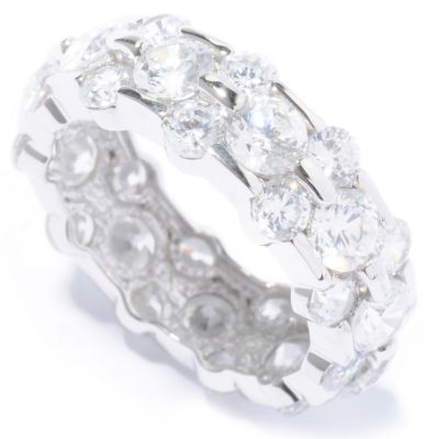 Sterling Silver / Platinum Brilliante Eternity Band Ring