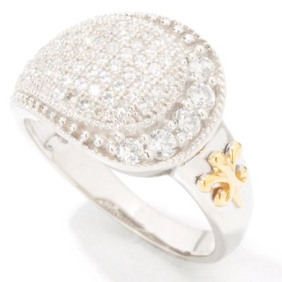 Sterling Silver / Platinum & 18K Vermeil Brilliante Fleur De Lis Ring