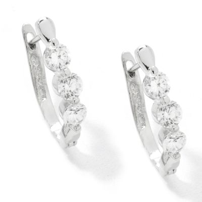 Sterling Silver Brilliante Three-Stone Earrings