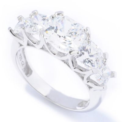 J315963 - Sterling Silver / Platinum or Vermeil Maltese Cut Brilliante Graduated Ring