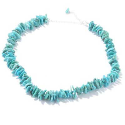 Sterling Silver 18" Turquoise Chip Necklace w/ 4" Extender