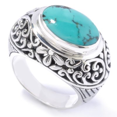 Sterling Silver Turquoise Flower Ring