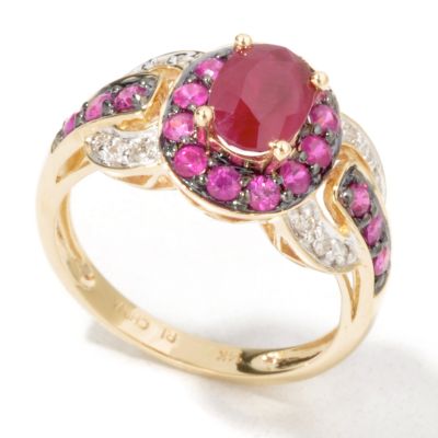 14K Gold Ruby & Diamond Ring