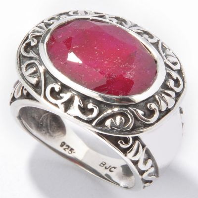 Sterling Silver Purple Sapphire or Ruby East West Ring