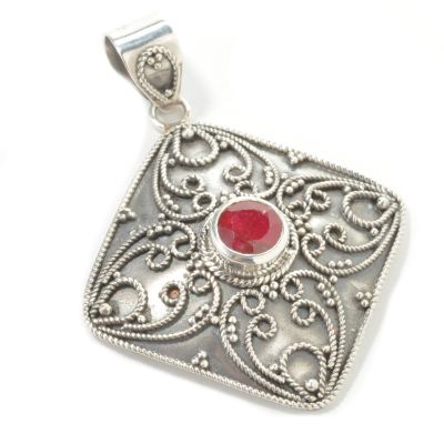 J316154 - Sterling Silver Tanzanite or Ruby Pendant