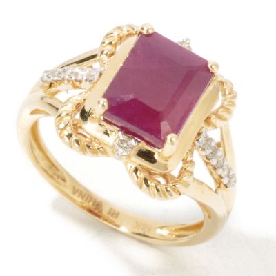 14K Gold Ruby & Diamond Ring