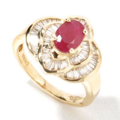 14K Gold Ruby & Diamond Ring