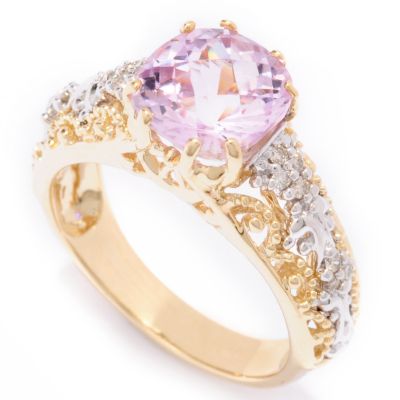 J316217 - 14K White / Yellow Gold Kunzite & Diamond Ring