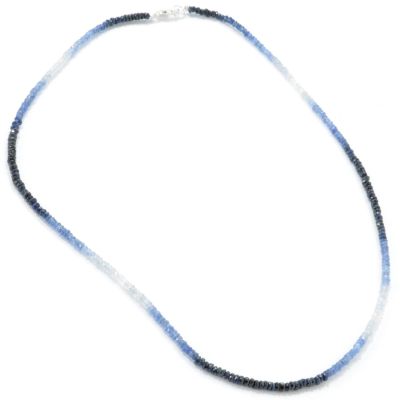 J316370 - Sterling Silver 18.5" Shaded Sapphire Necklace