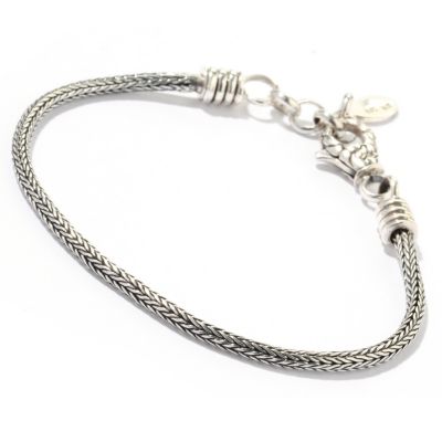 J316662 - Sterling Silver 7" Wheat Chain Bracelet w/ 1" Extender