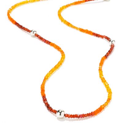 J316876 - Sterling Silver 36" Multi-Gem Beaded Necklace