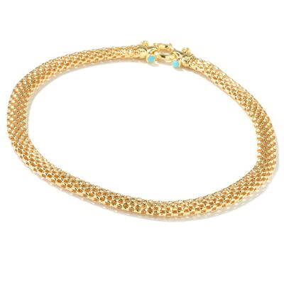 J317016 - 925 Fusion&trade; 18" Turquoise Accented Tulipano Bombe Necklace
