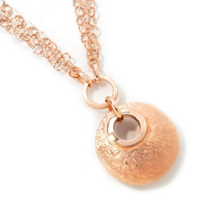 J317027 - 925 Fusion&trade; 18" Swirl Design Puffed Disc Triple-Strand Necklace