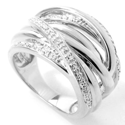 J317099 - 925 Fusion&trade; Diamond Accent Interwoven Wrapped Band Ring