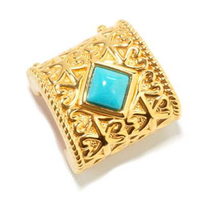 J317103 - 925 Fusion&trade; Etruscan-Style Coral or Turquoise Electroform Pendant
