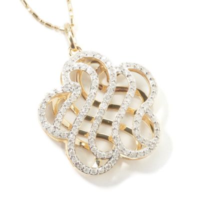 J317501 - 14K Gold Diamond Reflections Flower Pendant