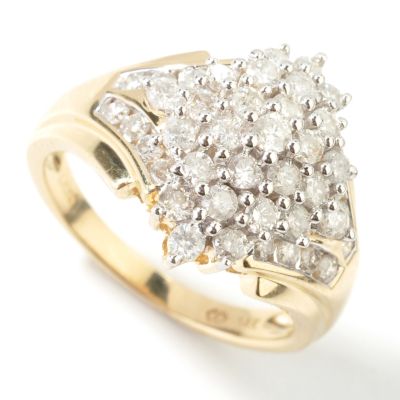 J317539 - 14K Gold 1.00ct Diamond Cluster Ring