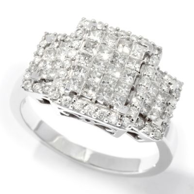 J317541 - 14K White Gold 1.00ct Diamond Three-Stone Look Ring 