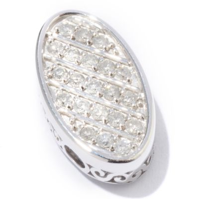 J317590 - 14K White, Rose or Yellow Gold "Reflection" Diamond Oval  Pendant