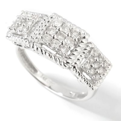 J317597 - 14K White Gold Diamond Square-Shape Ring
