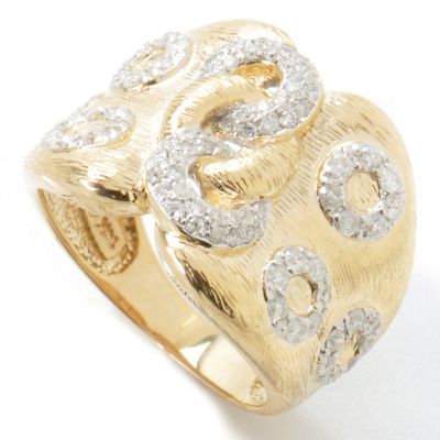 J317618 - 14K Gold Diamond Intertwined Ring