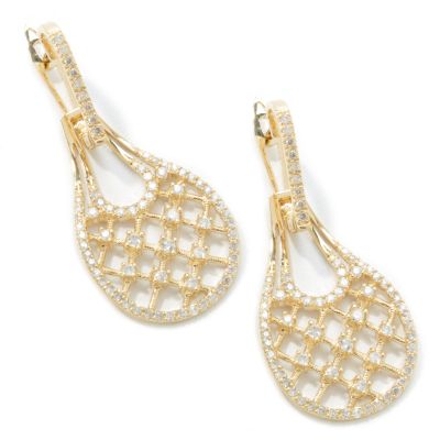 J317619 - 14K Gold 1.00ct Diamond Removable Teardrop Earrings