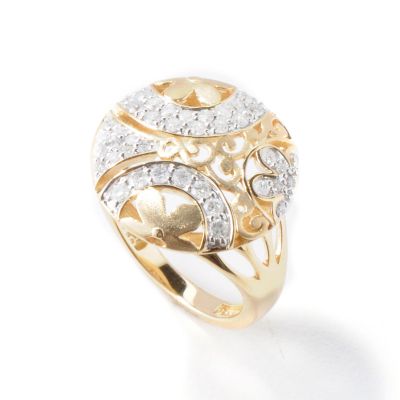 J317681 - 14K Gold Diamond Whimsical Circle Ring 