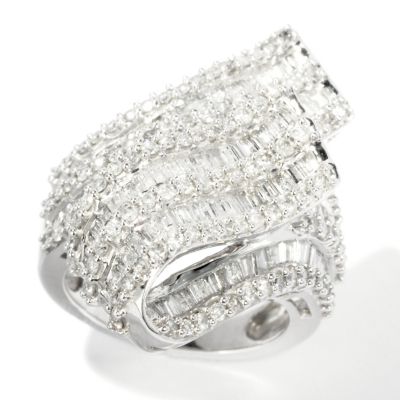 J317694 - 14K White Gold 2.51ct Diamond Fold-over Ring