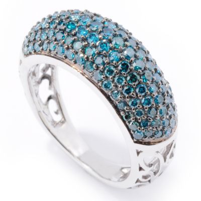 J317722 - 14K White Gold White or Blue Diamond Choice Ring