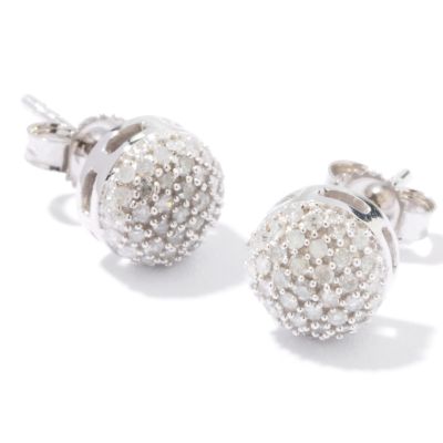 J317730 - 14K White Gold 0.25ct Diamond Pave Stud Earrings