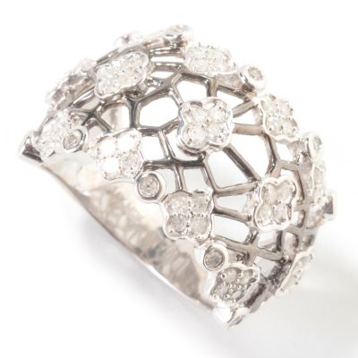 J317753 - 14K White Gold Diamond Cluster Cage Ring 