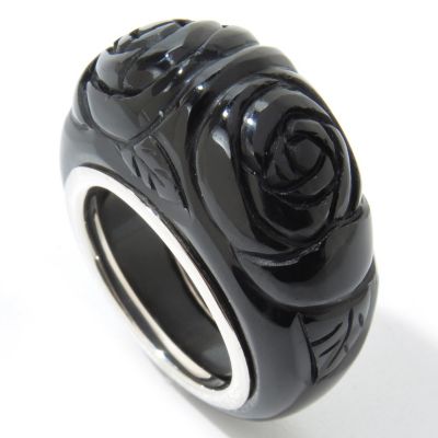 J317794 - Sterling Silver Onyx Dome Ring 