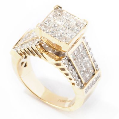 J317909 - 14K Gold 2.07ct Princess Cut Diamond Ring 