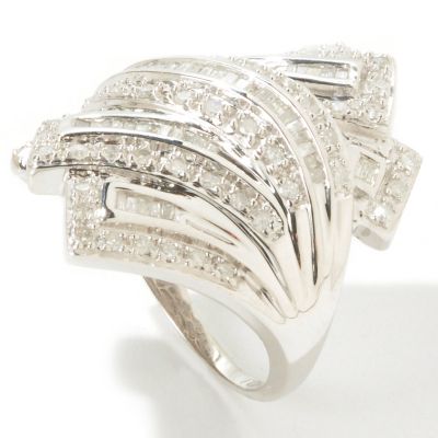 J317939 - Sterling Silver 1.00ct Diamond Flare Ring