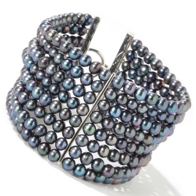 J317998 - Sterling Silver 7.5" Color Choice Cultured Freshwater Pearl Bracelet
