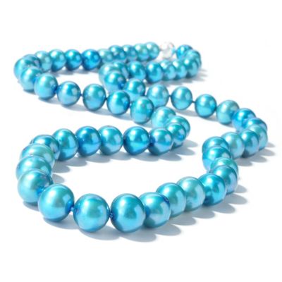 J318021 - Sterling Silver 28" Color Choice Cultured Fresh Water Pearl Necklace 