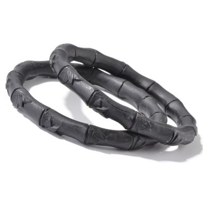 J318162 - 8" Set of Two Black Cinnabar Bangle Bracelets