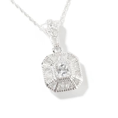 Sterling Silver Brilliante Antique-Style Pendant w/ Chain