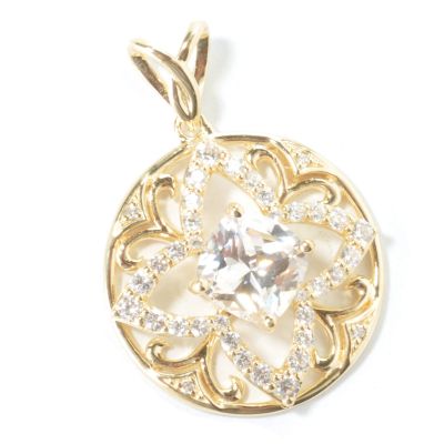 Sterling Silver / Platinum or Vermeil Cushion Cut Brilliante Pendant