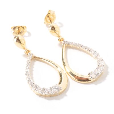 Sterling Silver / 18K Vermeil Brilliante Teardrop Dangle Earrings