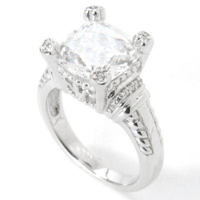 Sterling Silver / Platinum Cushion Cut Brilliante Ring