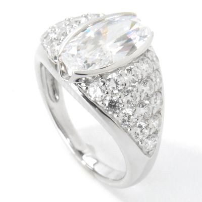Sterling Silver Elongated Oval Brilliante Ring