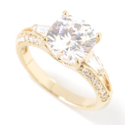 Sterling Silver / Platinum or Vermeil Fancy Cut Brilliante Ring
