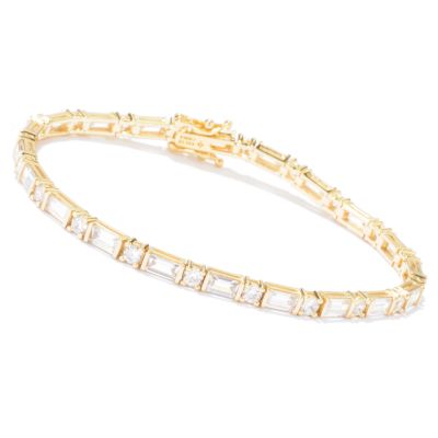 Sterling Silver / Choice 7.5" Round & Baguette Brilliante Tennis Bracelet