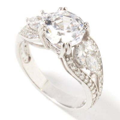 Sterling Silver / Platinum Web Cut Brilliante Fancy Band Ring