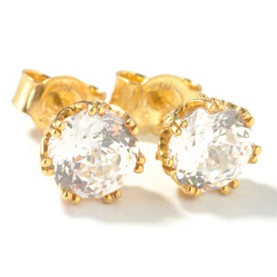 Sterling Silver / 18K Vermeil Cache Cut Brilliante Stud Earrings